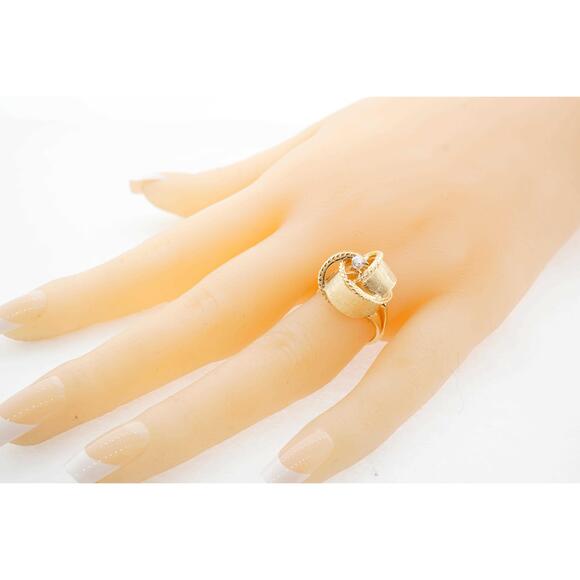 Antique 14k Yellow Gold Estate Diamond Ring Size 5.50 Womens SI2 H 0.04 TCW